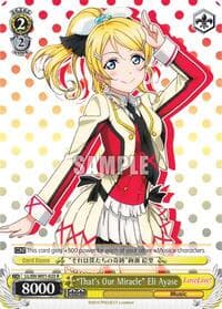 "That's Our Miracle" Eli Ayase