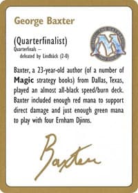 1996 George Baxter Biography Card
