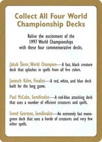 1997 World Championship Advertisement Card