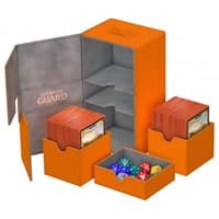 Twin Flip 'n' Tray Deck Case - Orange (Holds 200+)