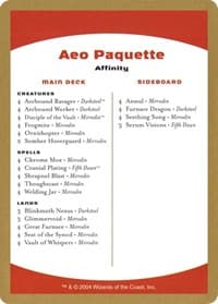 2004 Aeo Paquette Decklist Card