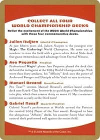 2004 World Championship Advertisement Card