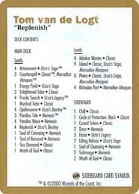 2000 Tom van de Logt Decklist Card