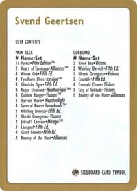 1997 Svend Geertsen Decklist Card