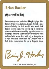 1998 Brian Hacker Biography Card