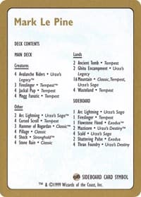 1999 Mark Le Pine Decklist Card