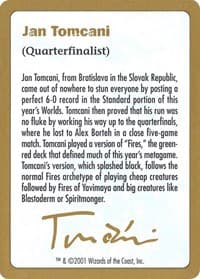 2001 Jan Tomcani Biography Card