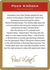 2003 Peer Kroger Biography Card