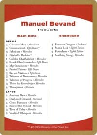 2004 Manuel Bevand Decklist Card