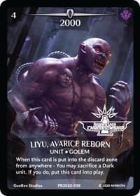 Liyu, Avarice Reborn (Full Art) (Argent Saga Championship - Stamped)