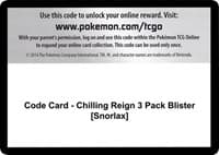 Code Card - Chilling Reign 3 Pack Blister [Snorlax]