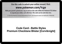 Code Card - Battle Styles Premium Checklane Blister [Corviknight]