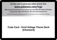 Code Card - Vivid Voltage Theme Deck [Charizard]