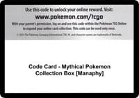 Code Card - Mythical Pokemon Collection Box [Manaphy]