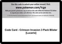 Code Card - Crimson Invasion 3 Pack Blister [Lucario]