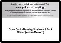 Code Card - Burning Shadows 3 Pack Blister [Alolan Meowth]
