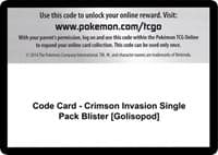 Code Card - Crimson Invasion Single Pack Blister [Golisopod]