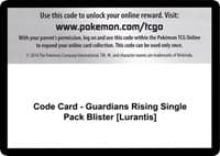 Code Card - Guardians Rising Single Pack Blister [Lurantis]