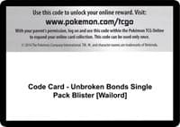 Code Card - Unbroken Bonds Single Pack Blister [Wailord]