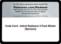 Code Card - Astral Radiance 3 Pack Blister [Sylveon]