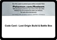 Code Card - Lost Origin Build & Battle Box