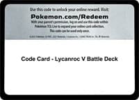 Code Card - Lycanroc V Battle Deck
