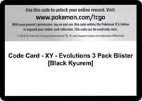 Code Card - XY - Evolutions 3 Pack Blister [Black Kyurem]