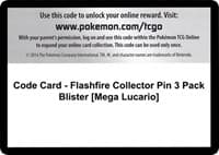 Code Card - Flashfire Collector Pin 3 Pack Blister [Mega Lucario]