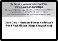 Code Card - Phantom Forces Collector's Pin 3 Pack Blister [Mega Kangaskhan]