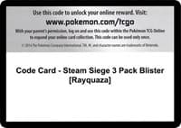 Code Card - Steam Siege 3 Pack Blister [Rayquaza]