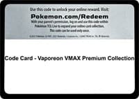 Code Card - Vaporeon VMAX Premium Collection