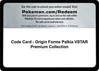 Code Card - Origin Forme Palkia VSTAR Premium Collection
