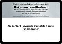 Code Card - Zygarde Complete Forme Pin Collection
