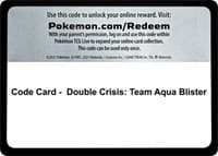 Code Card - Double Crisis: Team Aqua Blister