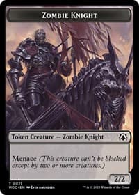 Zombie Knight // Human Double-sided Token
