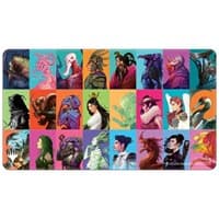 Commander Masters Pop Collage White Stitched Standard Gaming Playmat for Magic: The Gathering