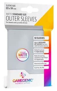 GameGenic Matte Prime Outer Sleeves - Standard Size - Gray (50-Pack)