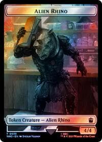 Alien Rhino // Food (0058) Double-Sided Token (Surge Foil)