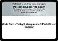 Code Card - Twilight Masquerade 3 Pack Blister [Snorlax]
