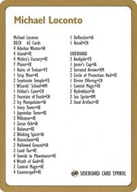 1996 Michael Loconto Decklist Card