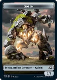 Golem // Elf Warrior Double-Sided Token