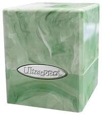Marble Satin Cube - Lime Green and White