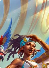 Puffin, Full Steam Ahead // Marlynn, Treasure Hunter Double Sided Art Card (Top Center)